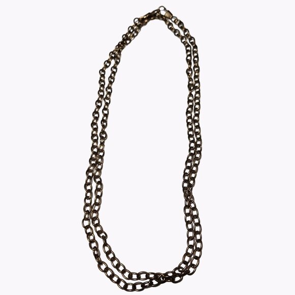Gold Tone Chain Link Loop Necklace Rave Punk Streetwear Fashion Jewelry Women - Picture 1 of 5
